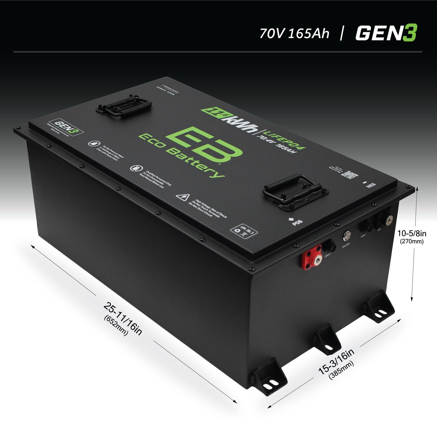 70V 165Ah LiFePO4 Gen3 Battery