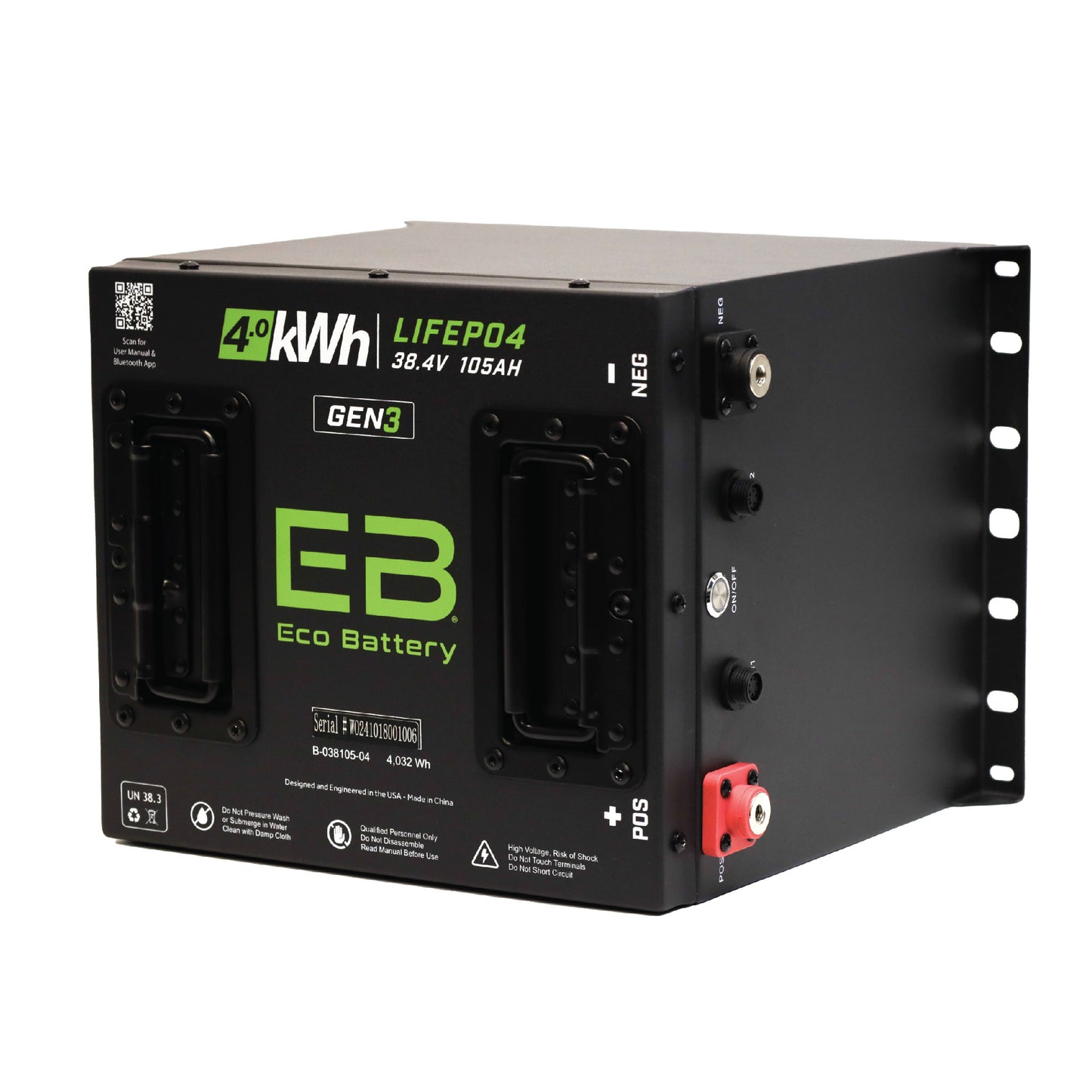 38V 105Ah Cube LiFePO4 Gen3 Battery