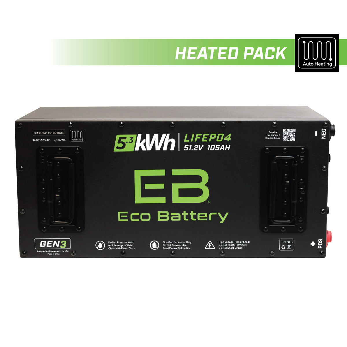 51V 105Ah Skinny LiFePO4 Gen3 Battery