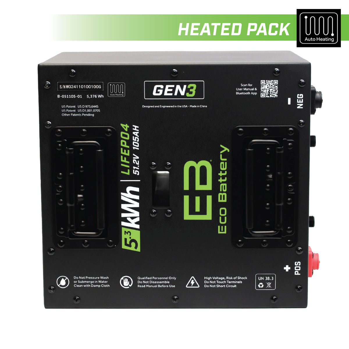 51V 105AH Thru-Hole LiFePO4 Gen3 Battery