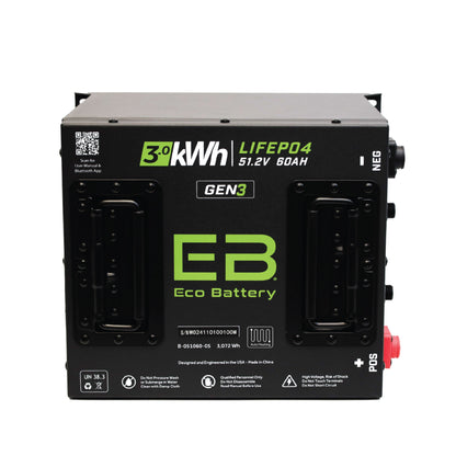 51V 60Ah Cube LiFePO4 Battery / Heated