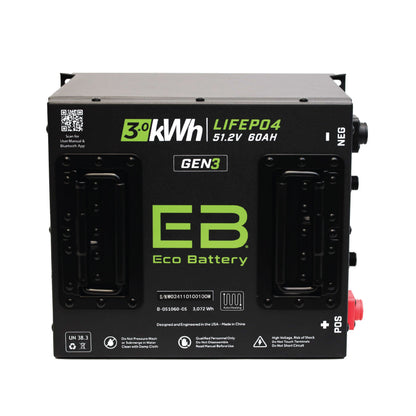 51V 60Ah Cube LiFePO4 Battery / Heated