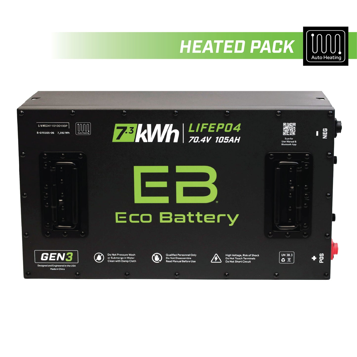 70V 105Ah LiFePO4 Battery / Heated
