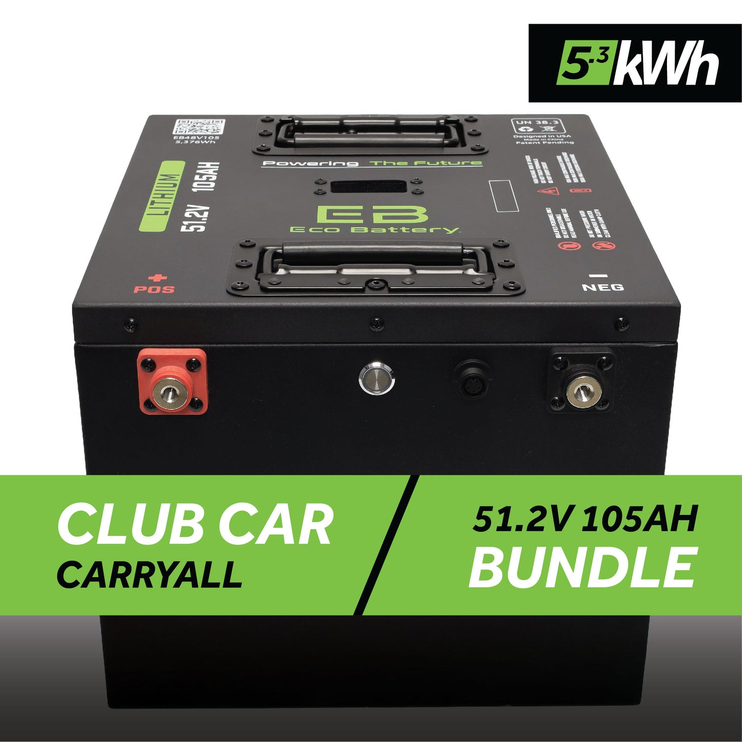 51V 105AH Thru-Hole Battery Bundle / Club Car Carryall