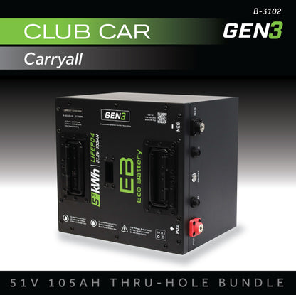 51V 105AH Thru-Hole Battery Bundle / Club Car Carryall