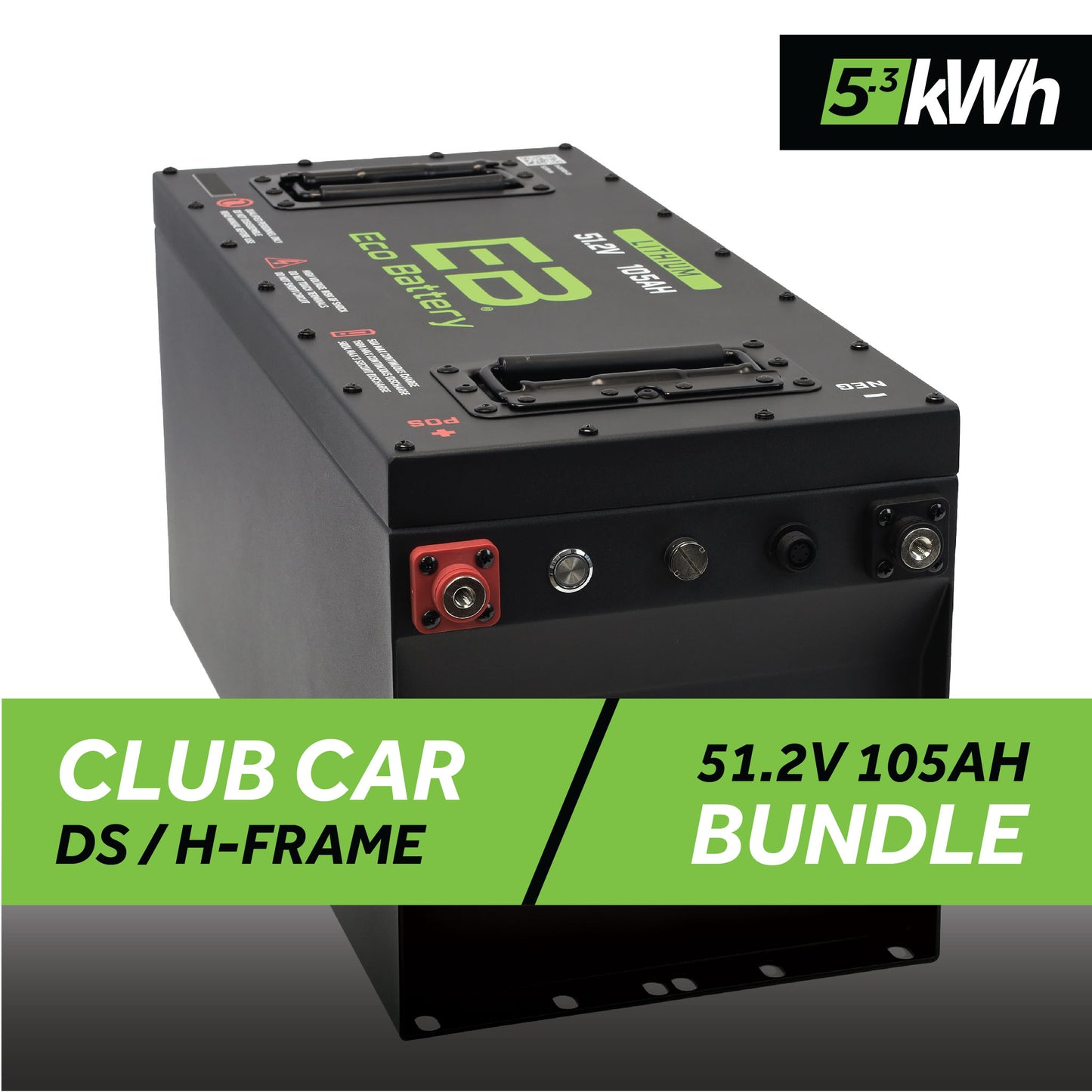 51V 105AH Skinny Battery Bundle / Club Car DS / H-Frame