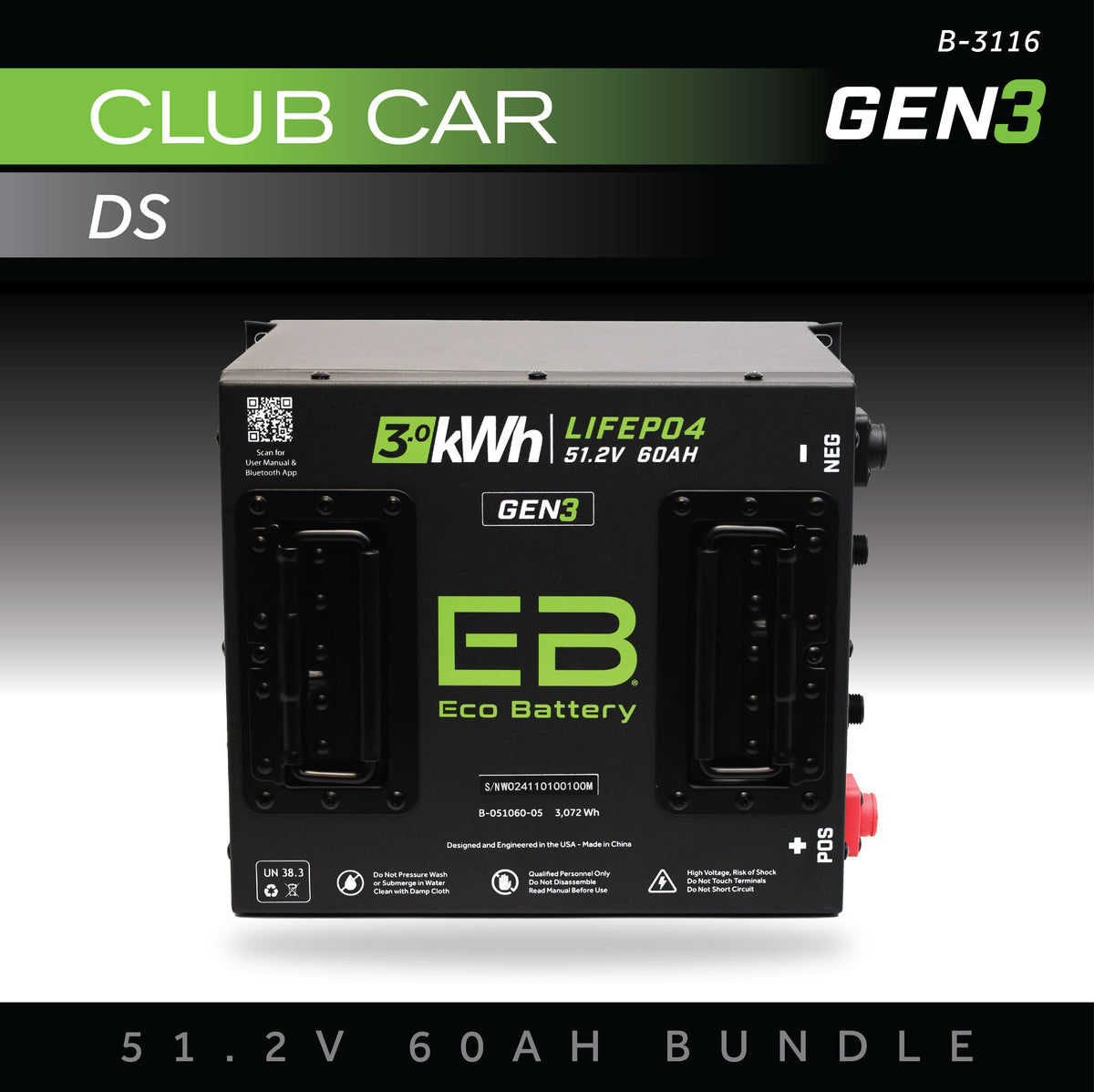 51V 60AH Battery Bundle / Club Car DS