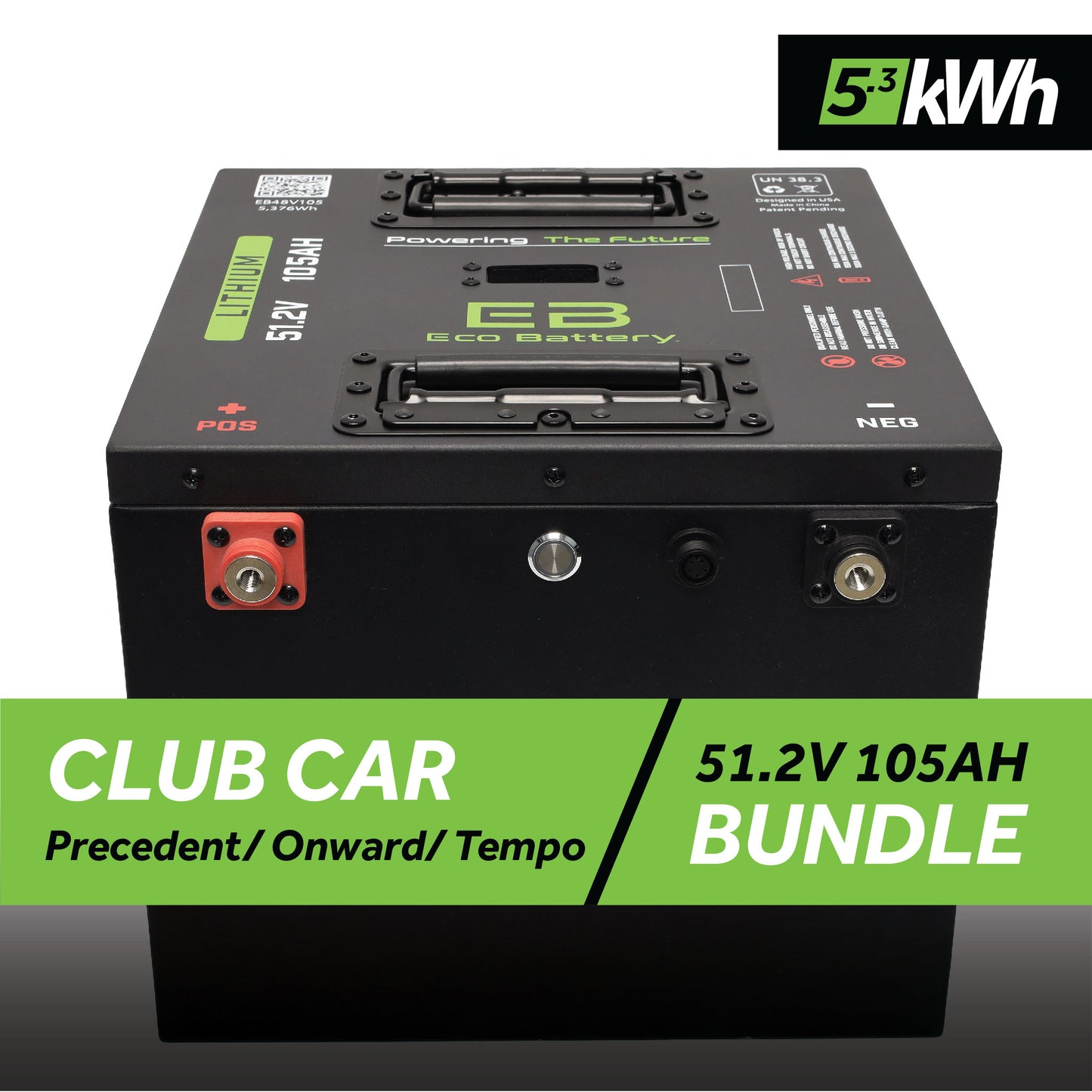 51V 105AH Thru-Hole Battery Bundle / Club Car Precedent/Onward/Tempo