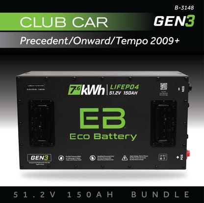 51V 150AH Battery Bundle / Club Car Precedent/Onward/Tempo / 2009+