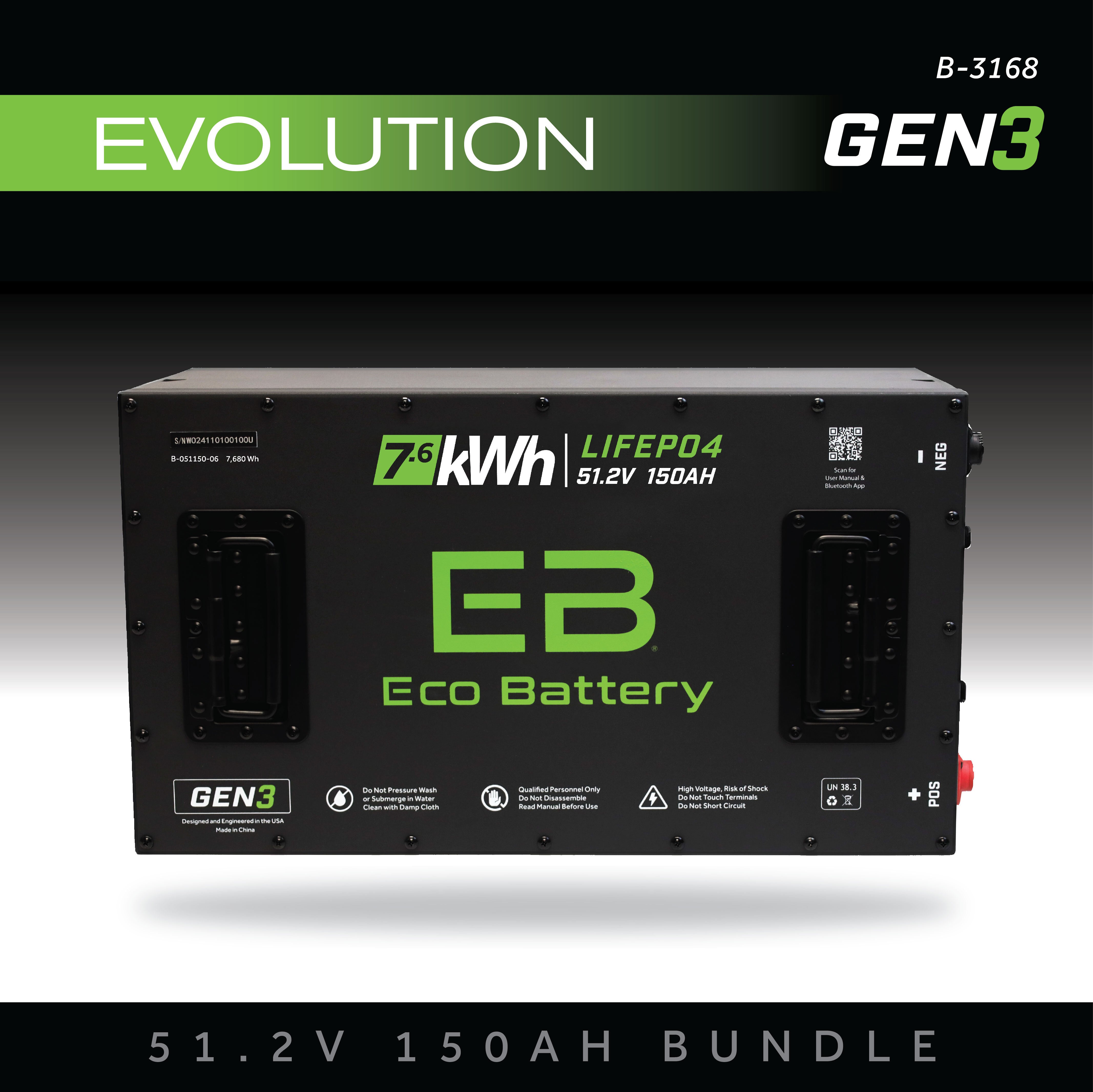 51V 150Ah Battery Bundle / Evolution (9-Pin Harness) – Eco Battery