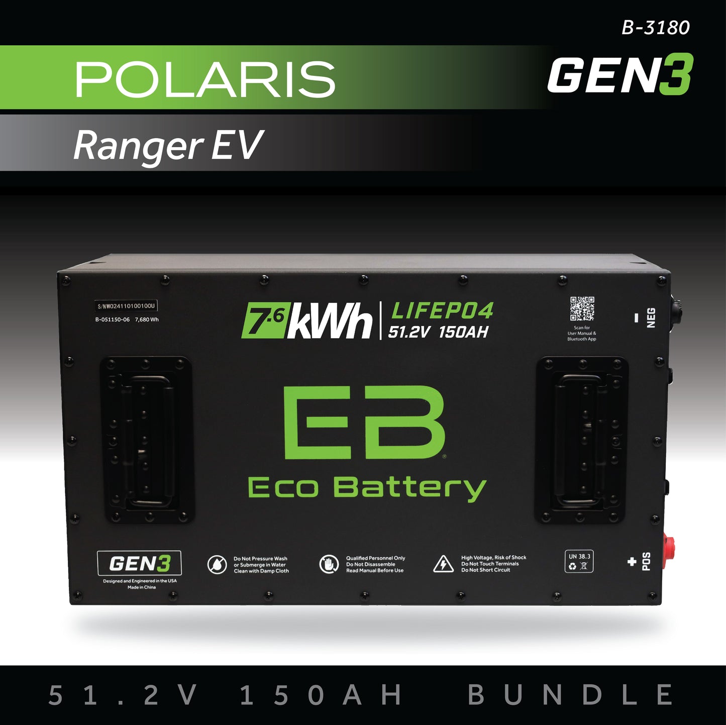 51V 150AH Battery Bundle / Polaris Ranger EV