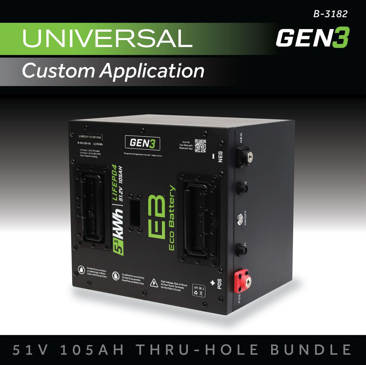 51V 105AH Thru-Hole Battery Bundle / Universal