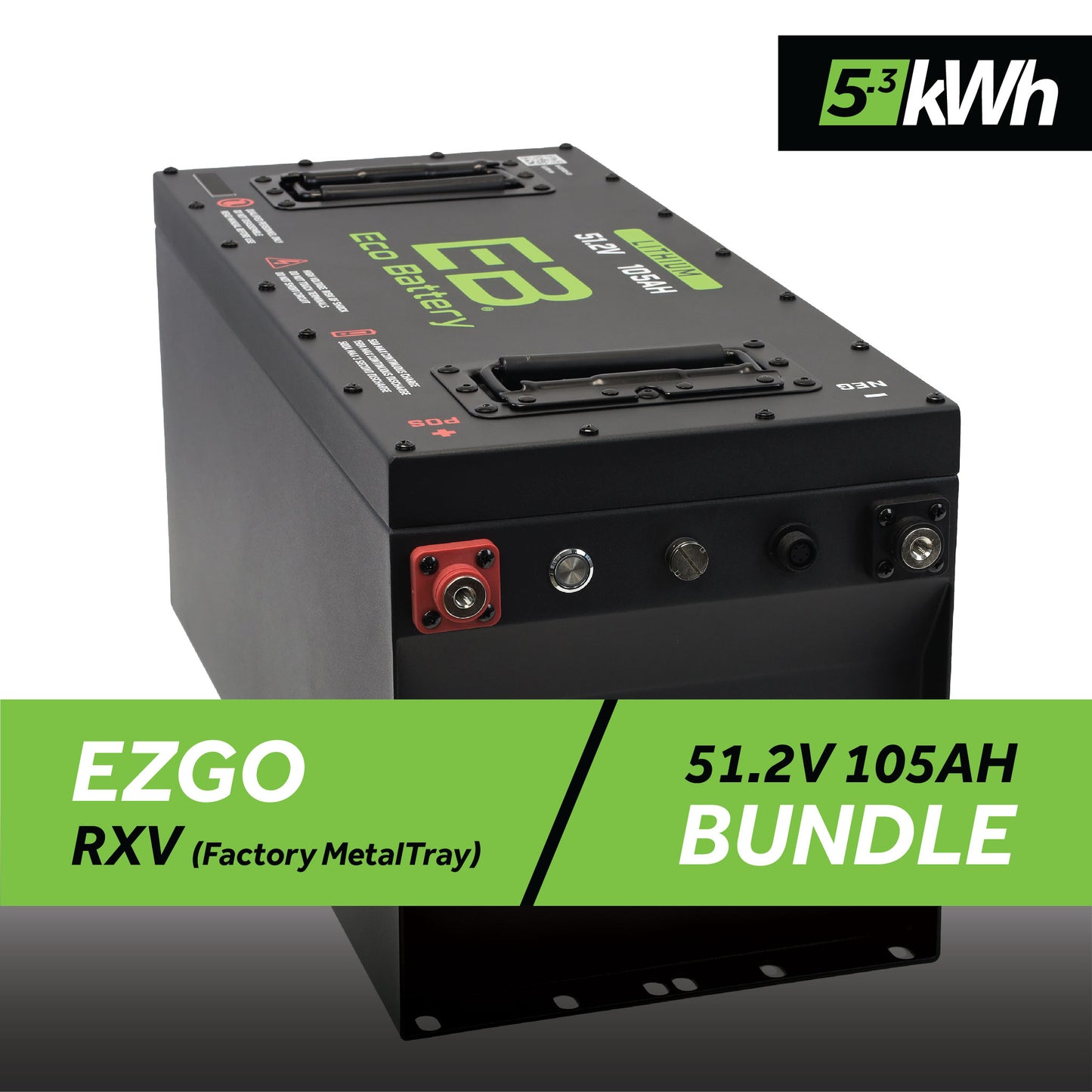 51V 105AH Skinny Battery Bundle / EZGO RXV (Factory Metal Tray)