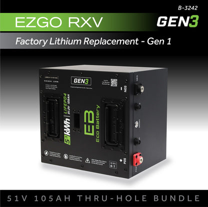 51V 105AH Thru-Hole Battery Bundle / EZGO RXV Samsung Gen1 (2017-2021)