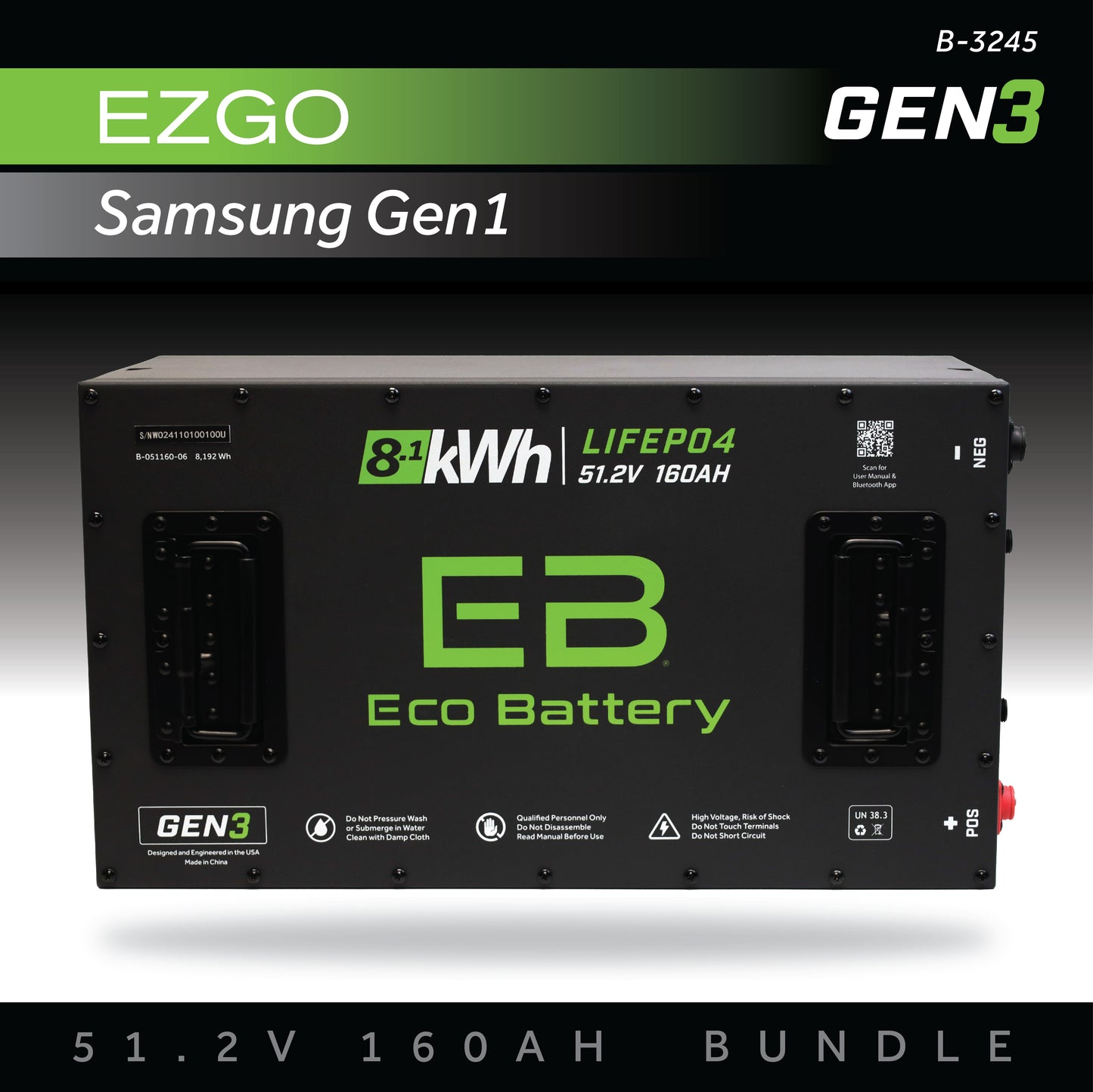 51V 160AH Battery Bundle / EZGO RXV Samsung Gen1 (2017-2021)