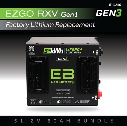51V 60AH Battery Bundle / EZGO RXV Samsung Gen1