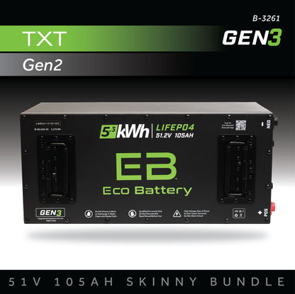 51V 105AH Skinny Battery Bundle / EZGO TXT Samsung Gen2
