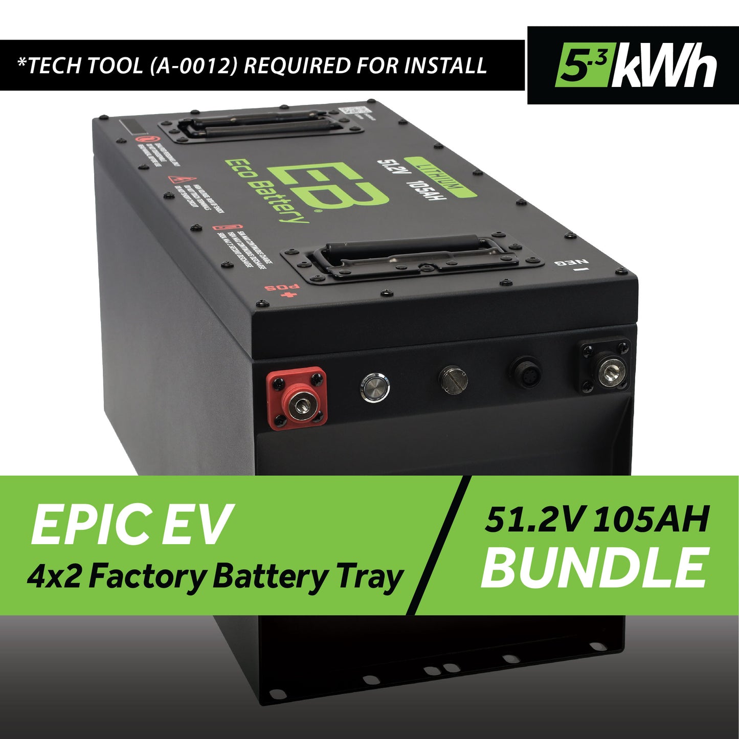 51V 105AH Skinny Battery Bundle / Epic EV (4 x 2 Factory Battery Tray)