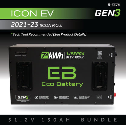 51V 150AH Battery Bundle / ICON EV / 2021-23 (ICON MCU)