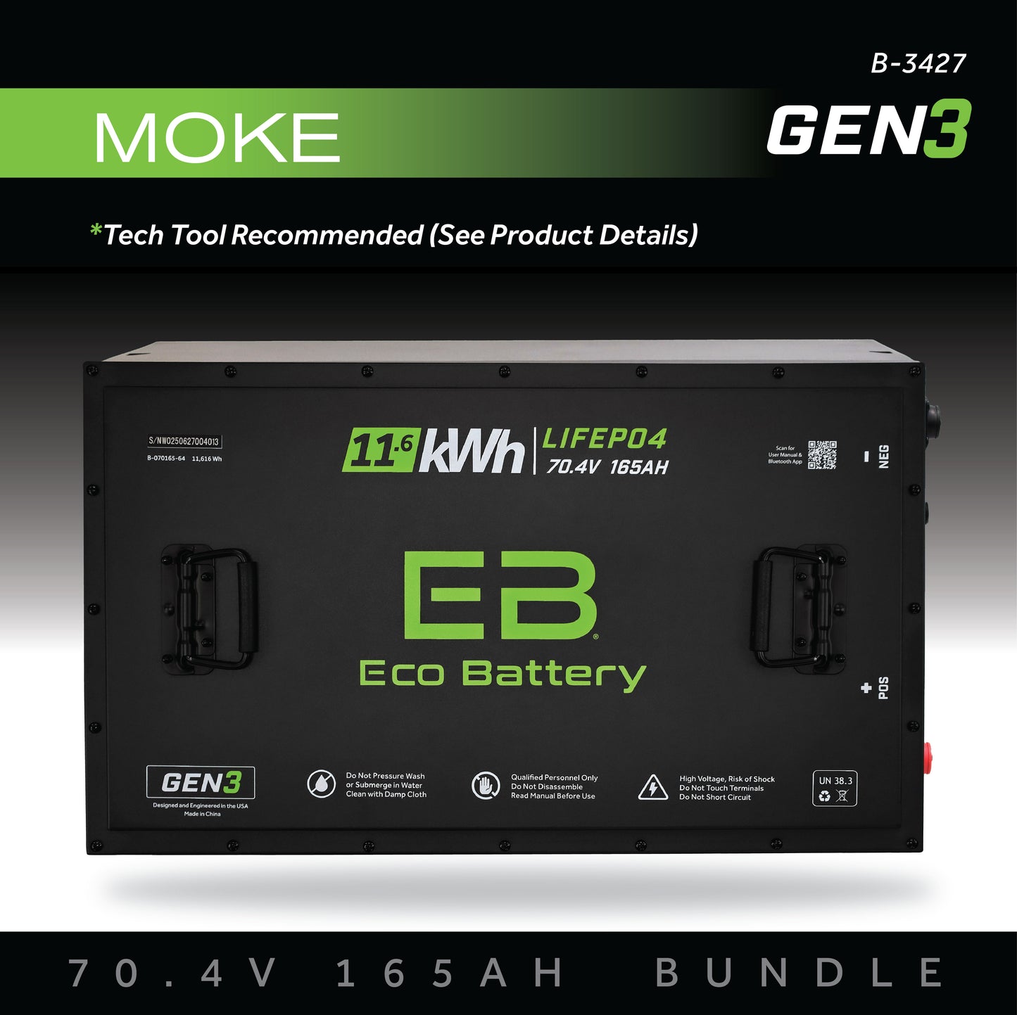 70V 165AH Battery Bundle / Moke
