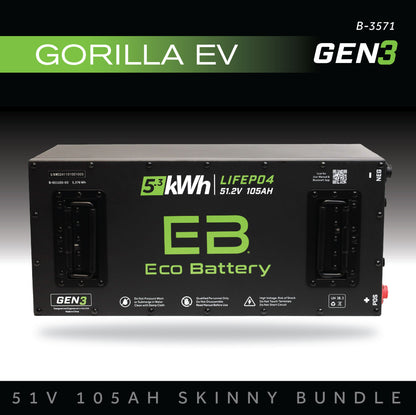51V 105Ah Skinny Battery Bundle / Gorilla