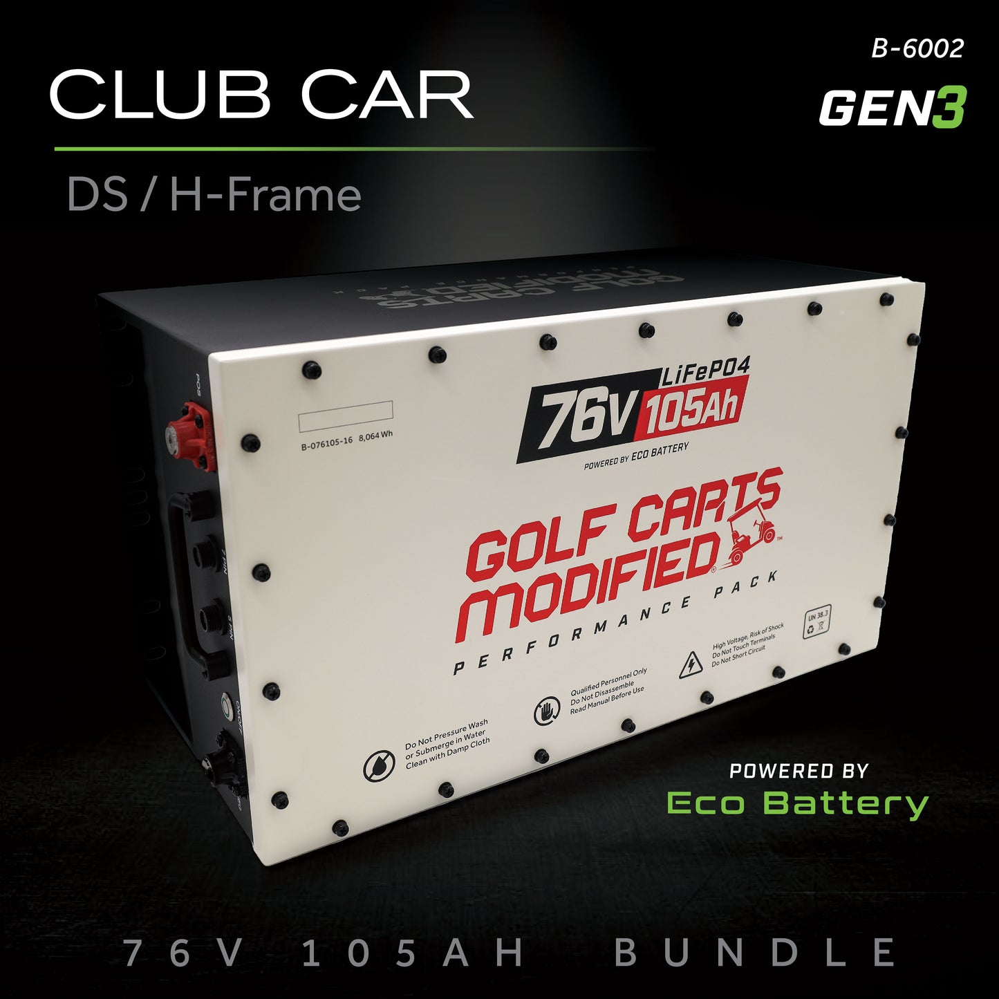 76V 105AH Battery Bundle / Club Car DS / H-Frame