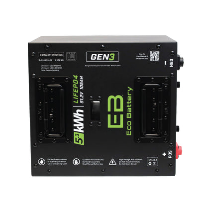 51V 105Ah Thru-Hole LiFePO4 Battery / Heated