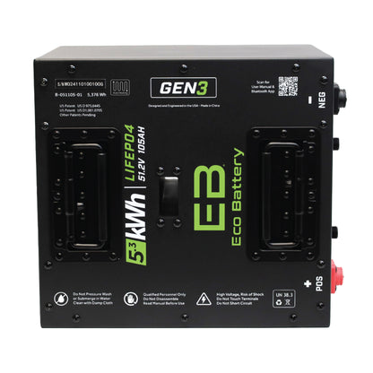 51V 105Ah Thru-Hole LiFePO4 Battery / Heated