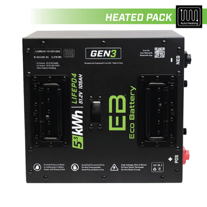 51V 105Ah Thru-Hole LiFePO4 Battery / Heated